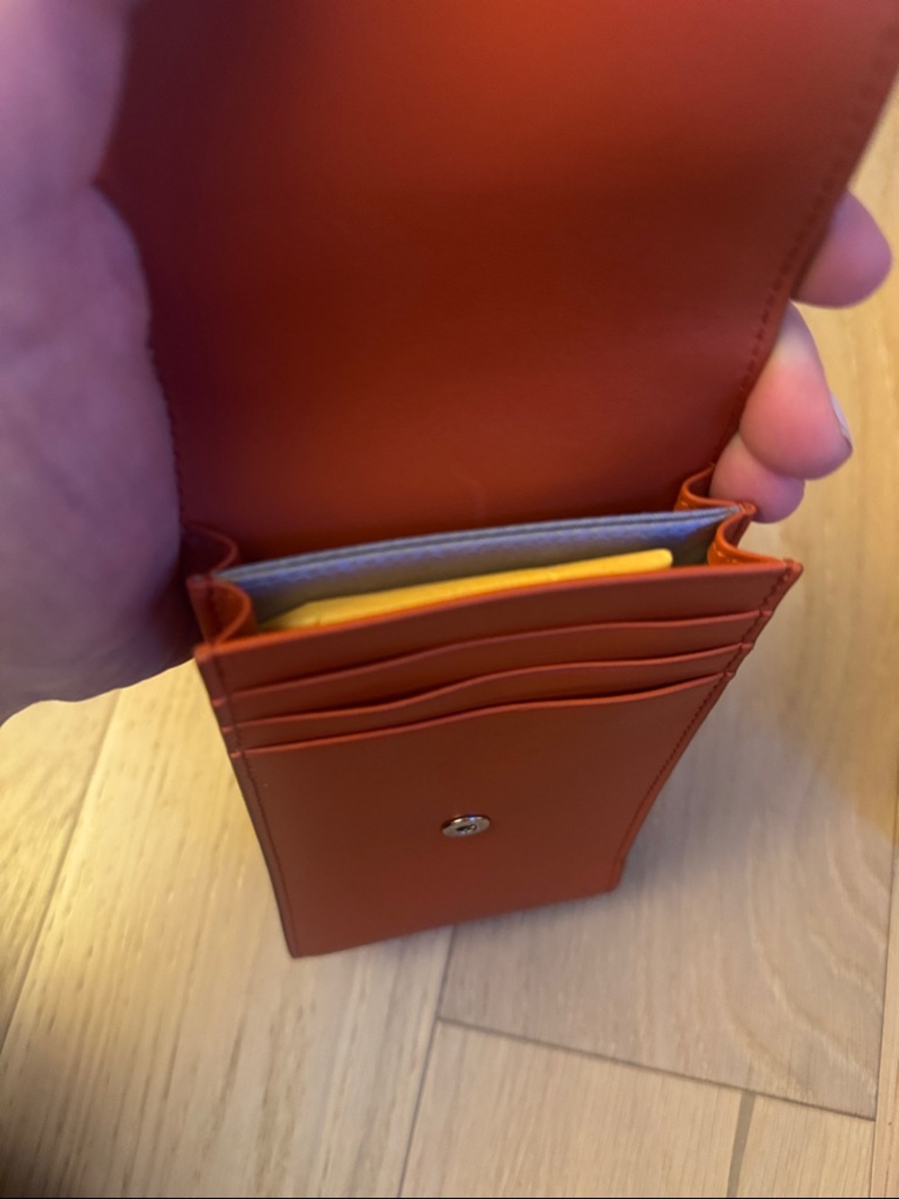 Tod's Orange Leather Studded Phone Case - Picture 2 of 4